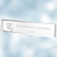 Clear nameplate made of acrylic for displaying a name on a... from ASI 47791...