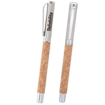 Cork Roller Cap-off Rollerball Pen with Silver Accents