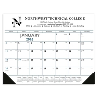 Triumph® Calendars Blue & Black Desk Pad with Vinyl Corners