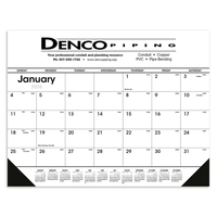 Triumph® Calendars Black & White Desk Pad with Vinyl Corners
