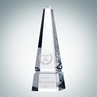 Groove obelisk award made of optical crystal and available in four... from...