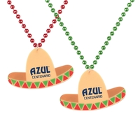 33" beaded necklace with 4 1/2" x 2 3/4" sombrero-shaped medallion.... from...