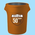 Can Wraps: 32-Gallon Full Digital Trash Can Wrap Sleeves