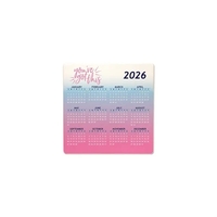 Single square stone coaster with 12-month calendar stock art imprint along......