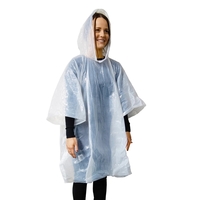 Disposable translucent 45.5"w x 43" rain poncho in pop open 2"... from ASI...
