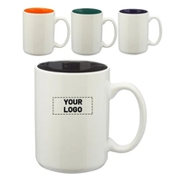 15 oz. two tone ceramic mug with glossy white exterior with... from ASI 37218...