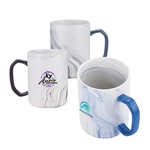 20 oz. Marble Pattern Ceramic Mug with Color Handle