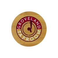 Round bamboo coaster with custom full-color digital decoration.... from ASI...