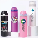 32 Oz. Stainless steel vacuum straw bottle w/push lid/spout