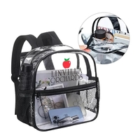Clear backpack. Adjustable padded back straps, front zipper pocket and...
