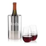 Catania Wine Cooler & Boston Stemless Wine Set