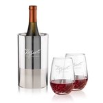 Catania Wine Cooler & Templeton Stemless Wine Set