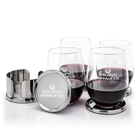 Baldoni Coasters & Redmond Stemless Wine Set