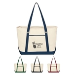 Large Cotton Canvas Sailing Tote Bag