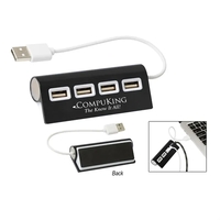 4-Port Aluminum Wave USB Hub connects to multiple power sources at... from...