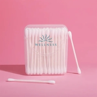 Travel-sized 50-pack of cotton swabs in a flip top case.... from ASI 61966...