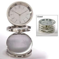 6.5" x 2.38" x 2.38" clock with spirals of silver metal,... from ASI 68507...