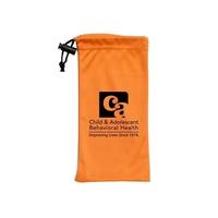 7.13" x 3.5" 100% microfiber drawstring pouch with two zippered pockets.......