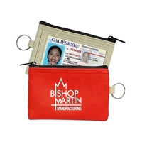Coin pouch with zippered compartment, clear window for an ID and... from ASI...