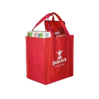 12" x 12" grocery tote made of 100% recyclable, non-woven polypropylene......