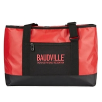 Cooler bag with front panel zippered pocket and polypropylene handles.......