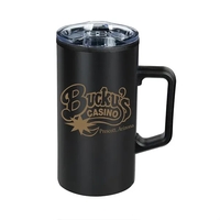 20 oz. stainless steel coffee mug with slider lid and plastic... from ASI...