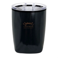12 oz. low-ball stainless steel tumbler with black plastic liner.... from ASI...