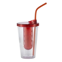 16 oz. double wall insulated plastic tumbler with infuser tube, lid... from...