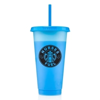24 ounce polypropylene color-changing tumbler with lid and straw,... from ASI...