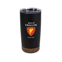 20 oz. stainless steel tumbler with cork accent bottom and slider... from ASI...