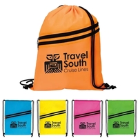 Good Value™ Neon Multi-Zippered Drawstring Backpack