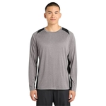 Sport-Tek Long Sleeve Heather Colorblock Contender Tee.