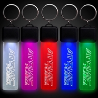 Promotional keychain with laser engraved graphics, bright LED lights and...
