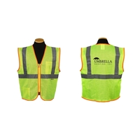 Green safety vest, ANSI class 2, (med-5xl)