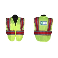 Lime/yl public works, breakaway vest, screen printed, 4.5" stripes (regular...