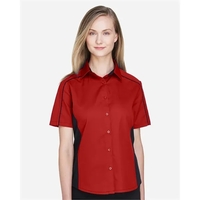 North End Women's Fuse Colorbloack Twill Short Sleeve Shirt... from ASI 84358...