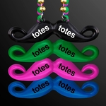 Mardi Gras beads with hipster mustache pendant