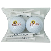Plastic pillow pack filled with white wooden golf tees and two... from ASI...