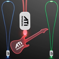 LED Neon Lanyards with Acrylic Guitar Pendant