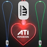LED Neon Lanyards with Acrylic Heart Pendant