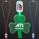 LED Neon Lanyard with Acrylic Shamrock Pendant