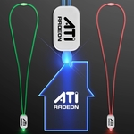 LED Neon Lanyards with Acrylic House Pendant