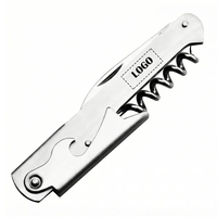 3-in-1 stainless steel wine bottle openers with 1 color silkscreen imprint......