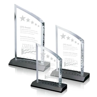 Starfire award with a sleek curved design on a marble base.... from ASI 84592...