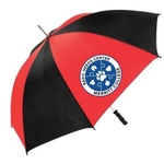 Golf umbrella, 2 Tone Black/Red, 58" Arc.