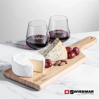 The Swissmar Bamboo Board & 2 Stemless Wine Set combines the... from ASI...