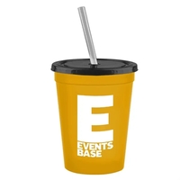 Molded in USA 16 oz. Stadium Cup with Lid & Straw... from ASI 40480 Koozie Group