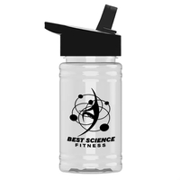 Mini 16 oz. Sports Bottle with Flip Straw lid. Compact Design... from ASI...