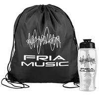Drawstring backpack in a bottle combo kit.... from ASI 40480 Koozie Group