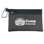 Garyline® Two-Tone Polyester Zip Pouch with Carabiner